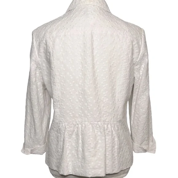 VINTAGE STYLE & CO. Jacket Blazer Ruched details White Floral Size 16 Like new - Picture 8 of 12